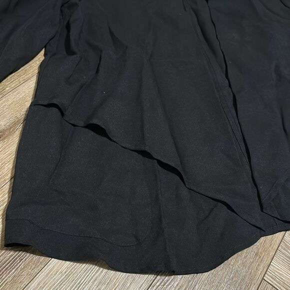 Fridaze Layered Front Linen Jacket BLACK - Picture 6 of 9